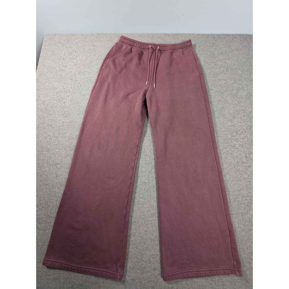 Abercrombie & Fitch Sweatpants Womens Large Mauve Pink Garment Dyed Wide Leg